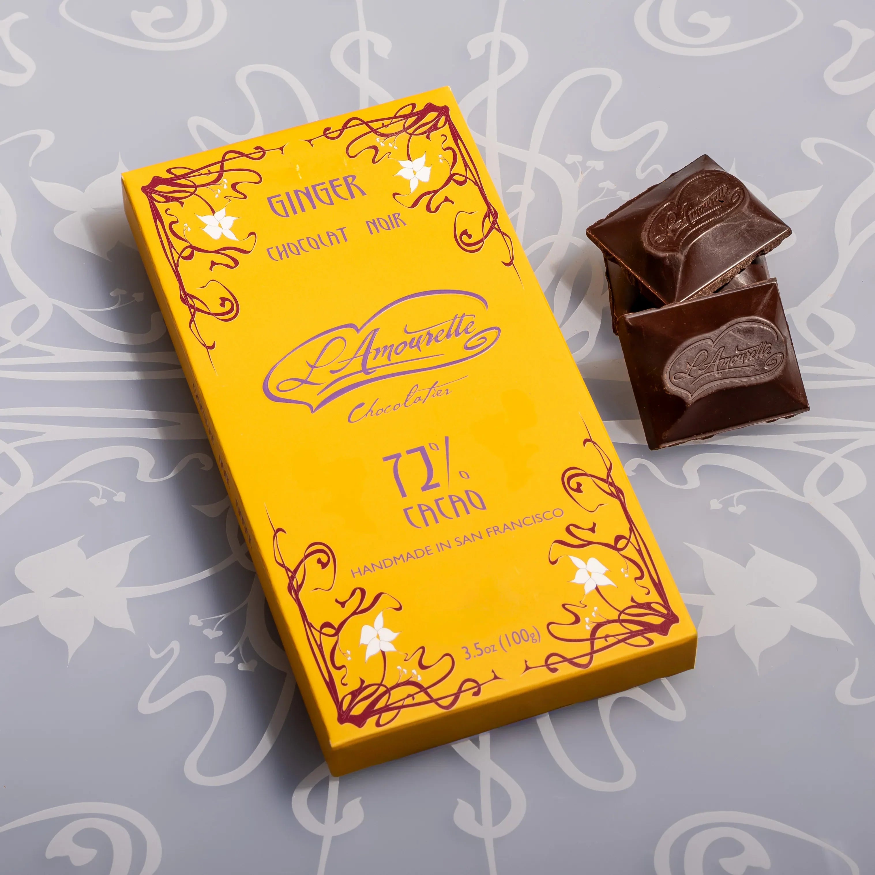 Candied Ginger 72% Dark Chocolate – L'Amourette Chocolat