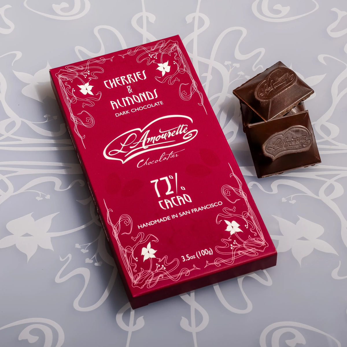 72% Dark Chocolate with Cherries & Salted Almonds